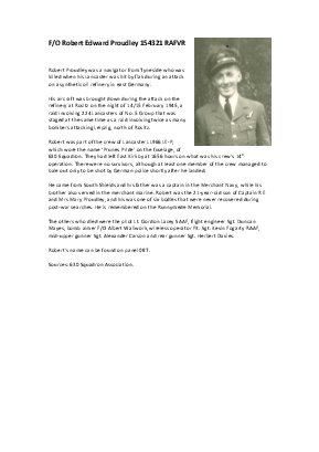 A preview of a PDF biography for Proudley, Robert Edward